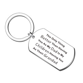 WTOPP Grandad gifts, gifts for grandad,Appreciation Dad Gift Grandad Keyring The Only Thing Better Than Having You As Dad is My Children Having You as Grandad Keyring Fathers Day
