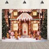 Ticuenicoa Christmas Winter Gingerbread House Backdrop 7x5ft Merry Xmas Snow