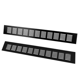 2PCS Air Vent Cover,TTZEZE Aluminium Alloy Rectangle Vent Covers for Home Wall Ceiling Floor Register Grille Register Ventilation Register Grille for Wardrobe Cabinet Bathroom Kitchen Black 60*300mm