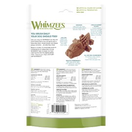 Whimzees Natural Grain Free Daily Dental Long Lasting Dog Treats, Alligator, Large, Bag of 6