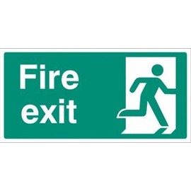 Sign, Final Fire Exit Right, RP, Signs Personal Protection, Site Security, 1 Piece Pack - 12033L