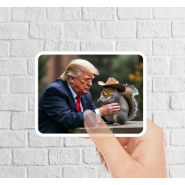 Handmade - Crafted NEW - MAGA Trump 2024 Sticker - Peanut Squirrel Lover AI -  3.5 x 2.6 INCHES - 3.5 x 2.6 INCHES (Glossy)