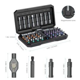 Ankilo 42 in 1 Ratchet Screwdriver Set with 40 PCS Magnetic Bits, Repair Screwdriver Set with Rotatable Ratchet Handle, Versatile Ratchet Screwdrivers Set with Carry Case, Black