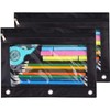 TOPWOOZU Pencil Pouch 3 Ring, Zipper Pencil Pouches Case Binder
