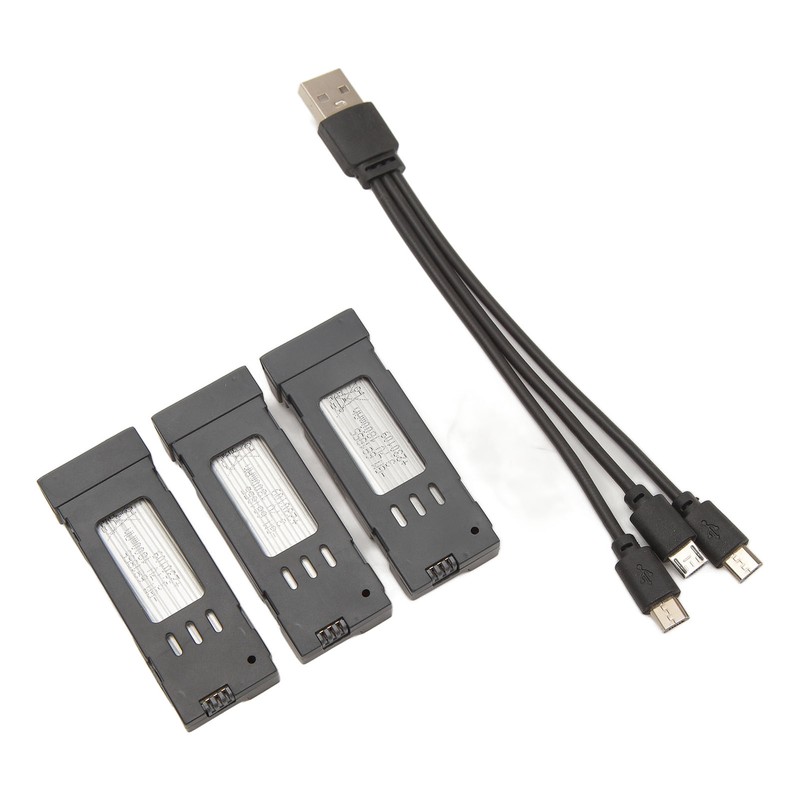 3pcs RC Plane Lithium Battery With 3 In 1 Charging
