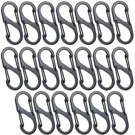 Y8HM 20 Pcs Mini S Shape Carabiners, Double Clip Hooks Keychain Carabiners for Home, Outdoor Hiking, Fishing, Camping