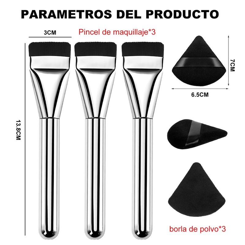 6 PCS Brochas para Maquillaje Liquido, Brocha para Base de