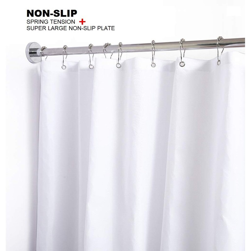 BRIOFOX Shower Curtain Rod 43-73 Inches, Rustproof and Non-Slip Spring