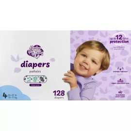Always My Baby Diapers, Size 4 (22-37 lb) 128 Diapers In The Box