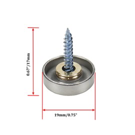 Rannb Mirror Screws Cap Cover Nails Stainless Steel 19mm/0.75" Dia - 20pcs