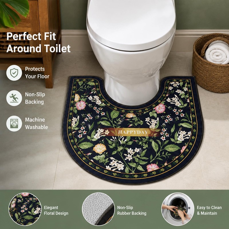 U-Shaped Toilet Mat for Bathroom, Diatomaceous Earth Potty Training Mat