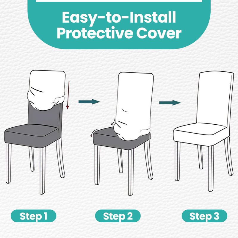 High-Back Chair Covers for Dining Room Chairs – Spandex Stretch,