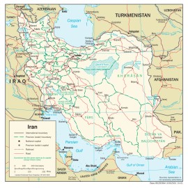 Iran Road Highway Transportation Map Country Nation Poster Print