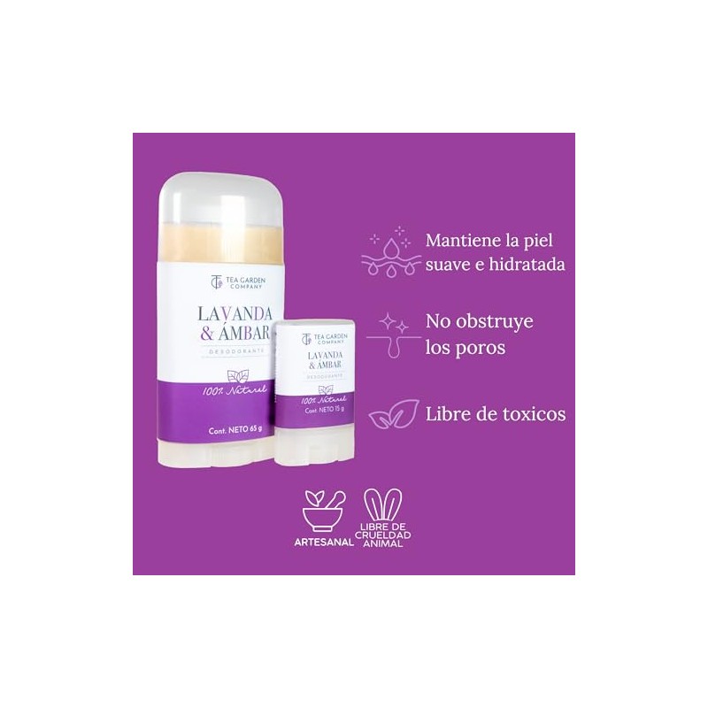 Tea Garden Company Desodorante Lavanda & Ámbar 100% Natural 65