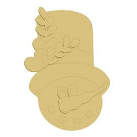 3D Snowman Head with Hearts Unfinished Wood Cutout Winter Christmas Holiday Door Hanger MDF Shape Canvas Style 8 Art 1