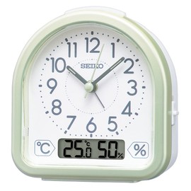 Seiko Clock Alarm Clock Light Green Pearl 4.4 x 4.3 x 2.2 inches (112 x 108 x 55 mm) KR512M