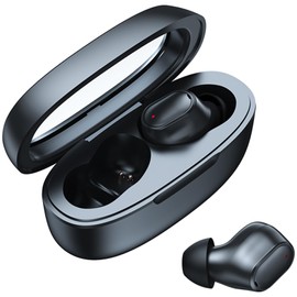 Wireless Earbuds with Charging Case, IPX8 Waterproof, Deep Bass, Built-in Mic