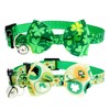 Sucrain 2 Pack St. Patrick's Day Cat Collar with Bow