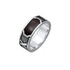 Kuzzoi Band Ring Men's Ring with Enamel Plate Signet Ring