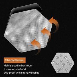 Secopad Original Bathtub Stickers Non-Slip, 24 PCS Hexagon Safety Shower Treads Adhesive Appliques with Premium Scraper