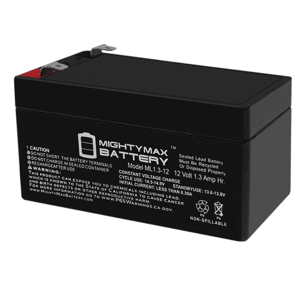 Mighty Max Battery ML1.3-12 - 12 Volt 1.3 AH SLA Battery Brand Product