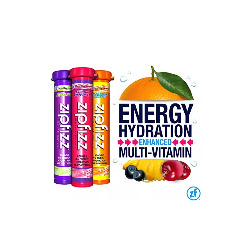 Zipfizz Energy Drink Mix, Electrolyte Hydration Powder with B12 and