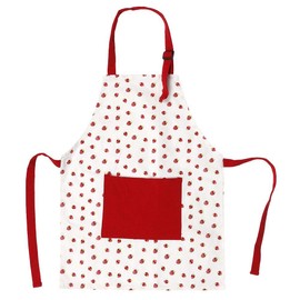 Cafopgrill Red Strawberry Apron for Children, Cotton Padded Main Kitchen Children's Apron, Red Lamb Pattern for Main Kitchen, Restaurant, Coffee House, Drawing, 50 x 40 cm, multicoloured