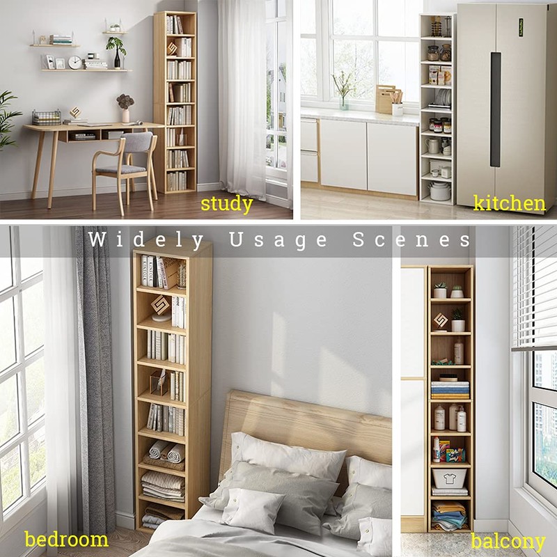 IOTXY Small Narrow Corner Bookcase - 71 Inches Tall Gap