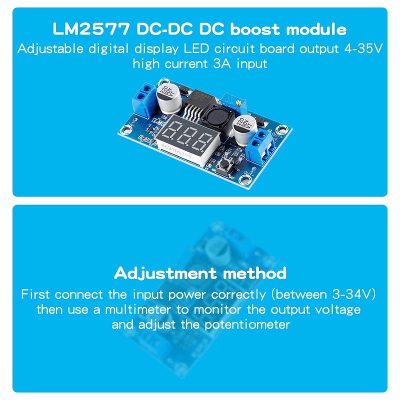 EC Buying LM2577 DC-DC Boost Module, Digital Display Board Adjustable