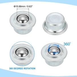 PATIKIL 1/2" Roller Ball Transfer Bearing, 6 Pcs Round Ball Transfer Unit Carbon Steel Casters for Conveyor Roller Stand Transmission Furniture