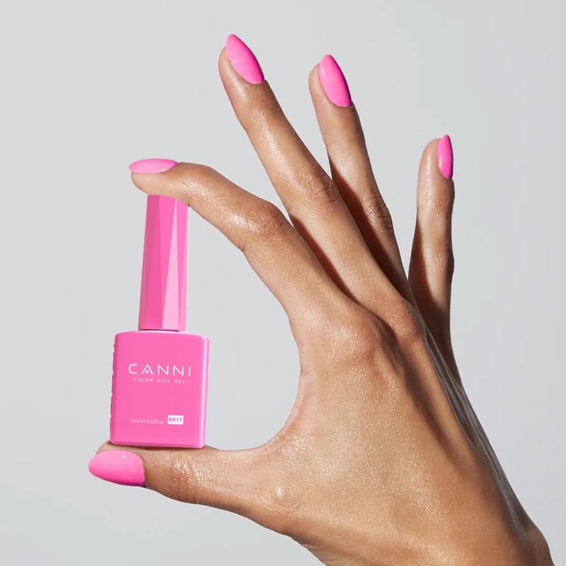 CANNI Pink Gel Nail Polish, 1Pcs Bright Pink Gel Polish