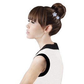 Mia Hair Stickers-Small "Clip-Less" Hair Ornaments That Stick To The Hair W/Grippit Material-Silver Flower-1.5 Inches (1 pc)