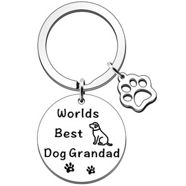 JETTOP Dog Grandad Gifts Keyring- Dog Grandad Birthday Gifts Gifts for New Puppy Gramdad Dog Grandad Christmas Fathers Day Present Worlds Best Dog Grandad