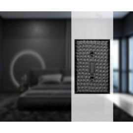 Monarch Abode 1-Gang Toggle Wall Plate, Hand Hammered Metal Single Switch Wall Plate, Decorative Light Switch Cover Plate for Electrical Outlet, Matte Black, Pack of 2