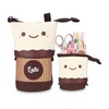 Xespis Pencil Case with Zip, Telescopic Pencil Case, Latté, pencil
