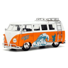 DCD 1961 for Volkswagen Bus 'Catching Waves' Diecast Figure White Orange Stitch From Disney's for Hollywood Rides Series Diecast