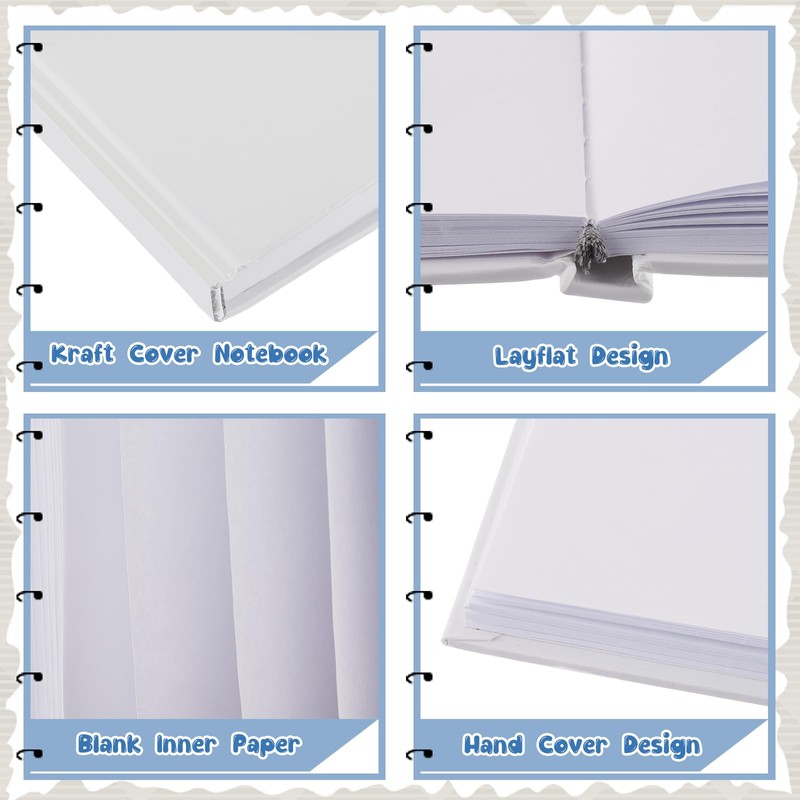 Henoyso 12 Pcs A5 Blank Kraft Notebooks Journals Bulk 100