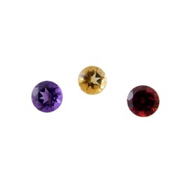 Myhealingworld Multi Stone AAA quality calibrated round 6 MM Brilliant Cut Loose gemstone Crystals Chakra Healing for making jewelry Mix Color Box Pack of 3 stone, (BOX 14 - (Amethyst 1, Citrine 1