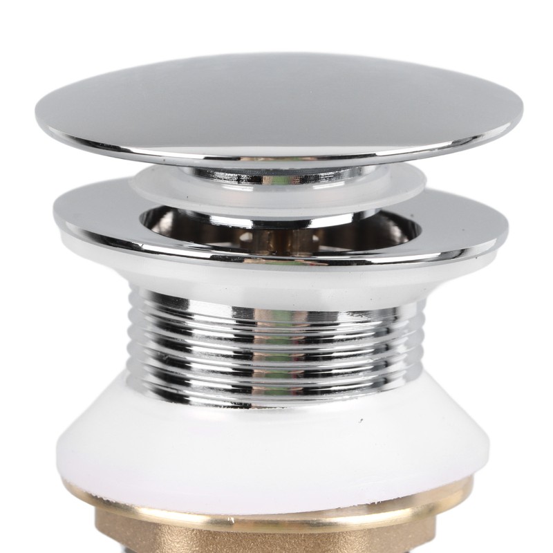Bathroom Pop Up Drain Control Water Flow Copper Chrome Plating