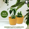 PECZEKO Matte Flower Pot, Plastic Planter, Decorative Pot for Large