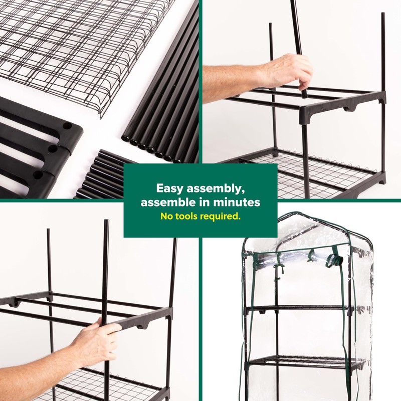 Gardman R687 4-Tier Mini Greenhouse, 27" Long x 18" Wide