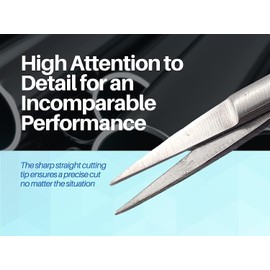 Micro Scissors 4.5" Straight Set of 3 Castroviejo Stitch Cutting Embroidery Spring Action Extra Sharp for ENT Eye Skin Dental Veterinary Surgeon by Wise LINKERS USA