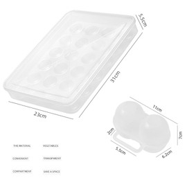 UpTuoLi Egg Containers with Lid, 24 Fridge Storage Carrier with Lid for Eggs, Egg Holder for Refrigerator, with One 2 Gird Portable Eggs Tray Clear Organizer Carrier Holder for Camping Picnic Travel