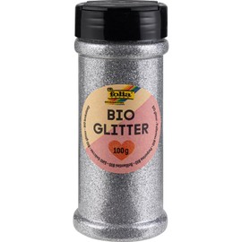 folia Organic Glitter 100g Environmentally Friendly Glitter for Craft Projects Plastic Decorations Silver