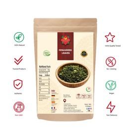 Fenugreek Leaves (100g/3.52oz) | Kasuri Methi | Dry Fenugreek Leaves - Pefrect for Savory Flavors, Cooking & Baking | Premium Quality | 100% Natural