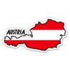 Squiddy Austria Map with Flag - Vinyl Sticker for Car, Laptop, Notebook - 5"