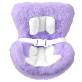 Doll Car Seat, Soft Furry Cushions Decorative Doll Carseat Chair with Clip Box and Safety Belt Perfect Air Vent and Desktop Ornament Accessories for Display(Purple)
