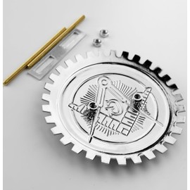 Generic Freemason Mason Masonic Engineering Automotive Grill Badge Emblem for Trucks and Cars, Stainless Steel