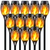 Awethone 12 Pack Solar Torch Lights Outdoor Flickering Flame -