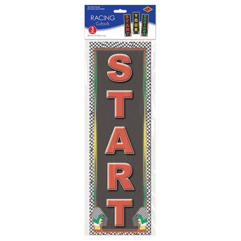 Beistle Racing Cutouts (3/Pkg), multicolor, one size fits most (54189)